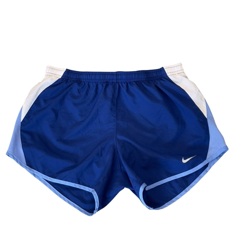 Nike Womens Dri Fit Lined Briefed Running Athletic Shorts XS Blue Used